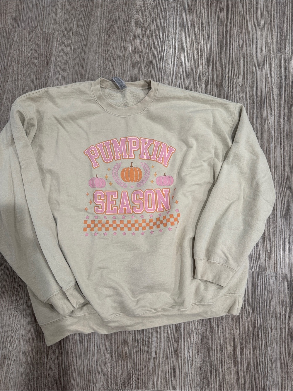 Pumpkin Season Graphic Crewneck Sweater - Beige 2xl